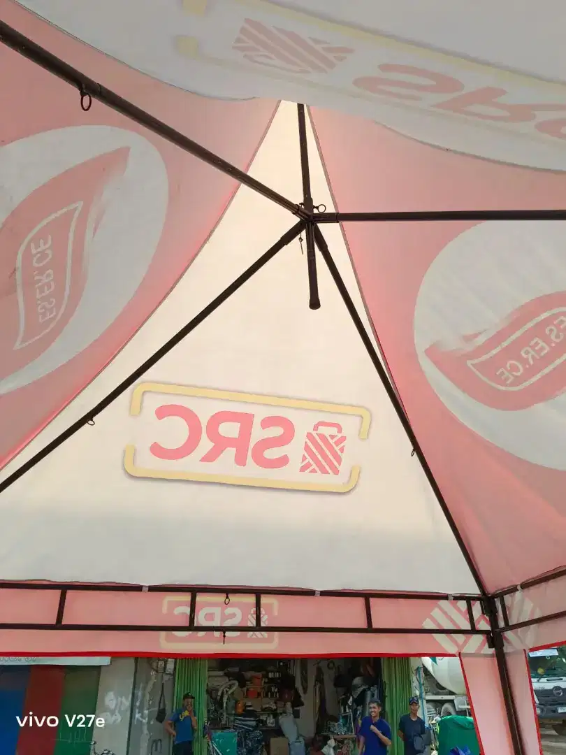 Tenda kerucut rangka dobel deck