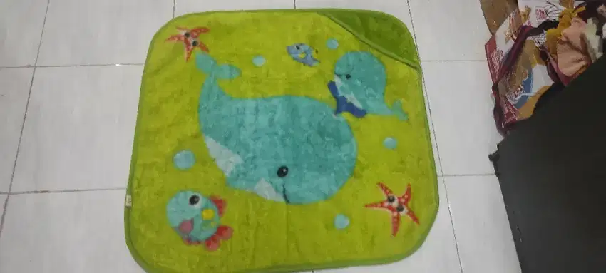 Selimut bayi / balita hijau daun