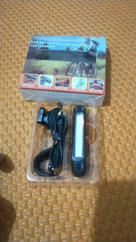 Lampu belakang sepeda USB charge