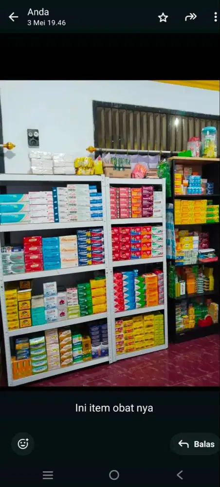 Sales obat warung komisi 9 % dari penjualan harian (  tidak ada gaji)