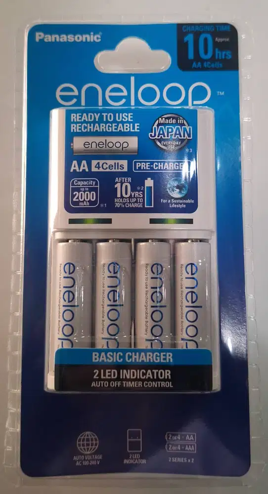 Baterai Panasonic Eneloop Batre AA 4 Plus Charger