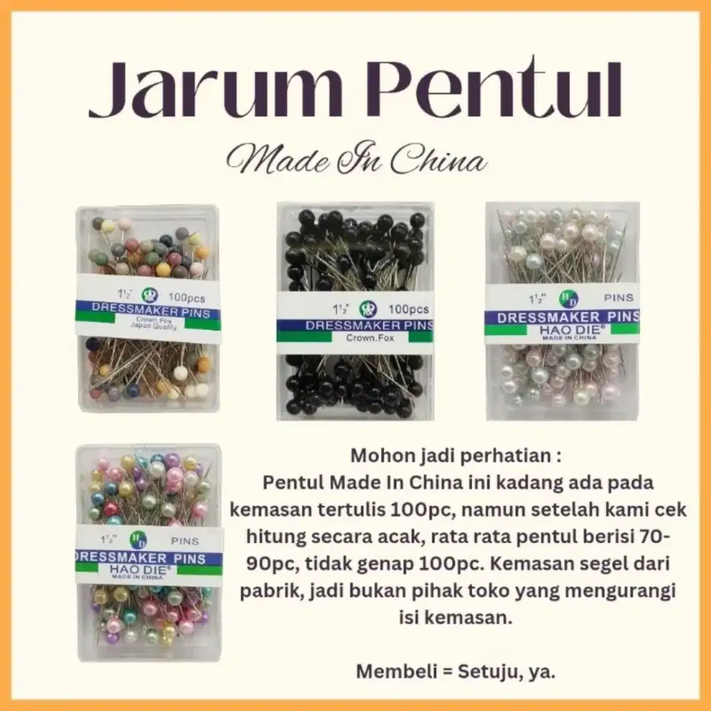 Jarum Pentul Tajam Made In China