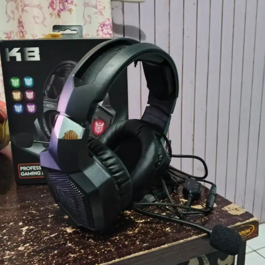 Headset Super Bass RGB LED with Microphone
