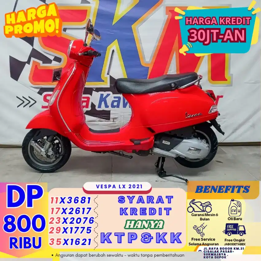Dp 800rb bawa pulang vespa Piaggio LX 2021