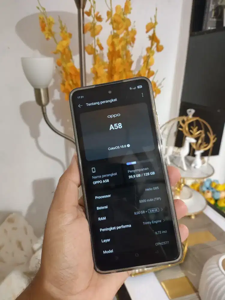 Jual hp oppo A58, 8+8/128, hp mulus... Nego