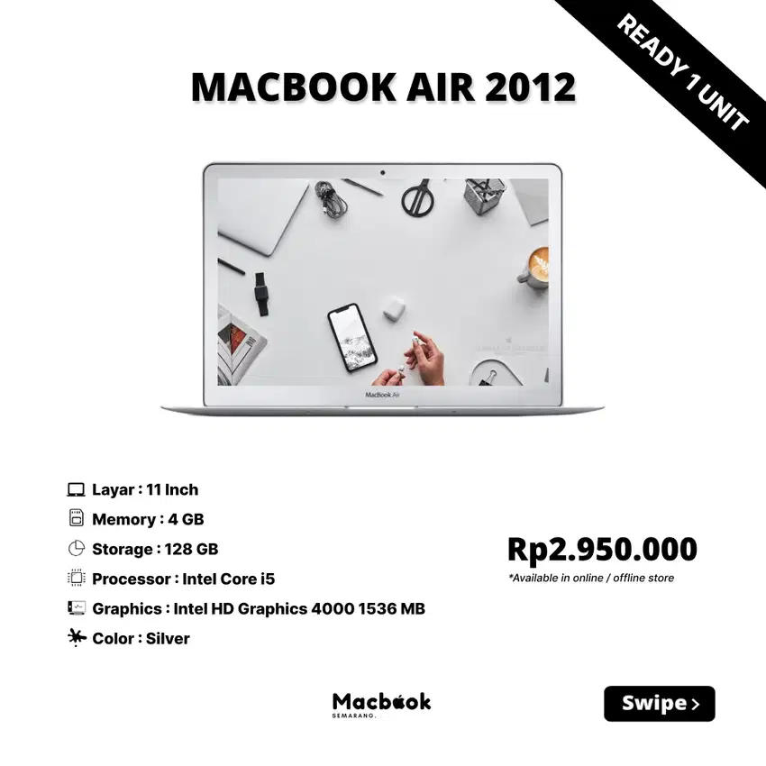 Macbook Air 2012 11 inch RAM 8/256 GB