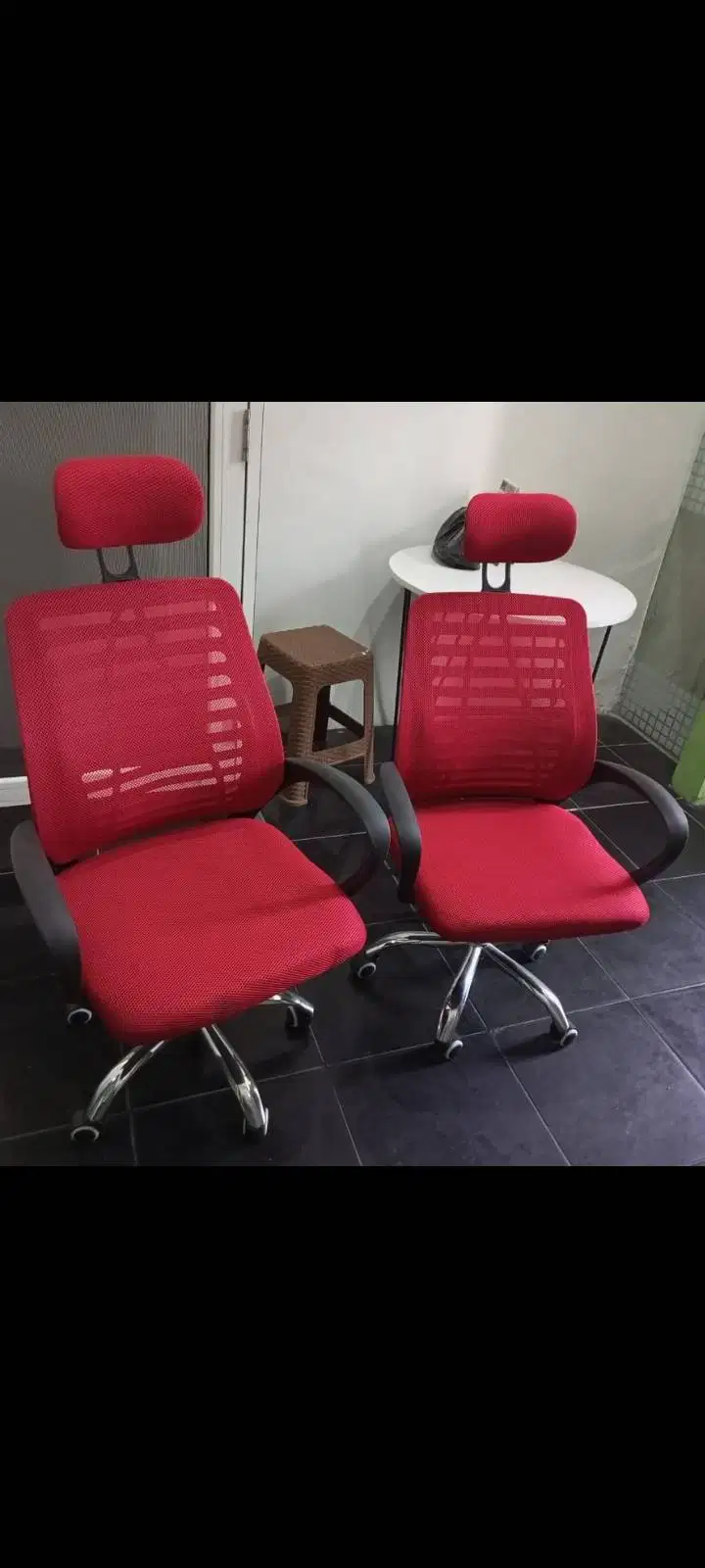 Kursi kantor HIDROLIC merah /KURSI Sataf  Hitam