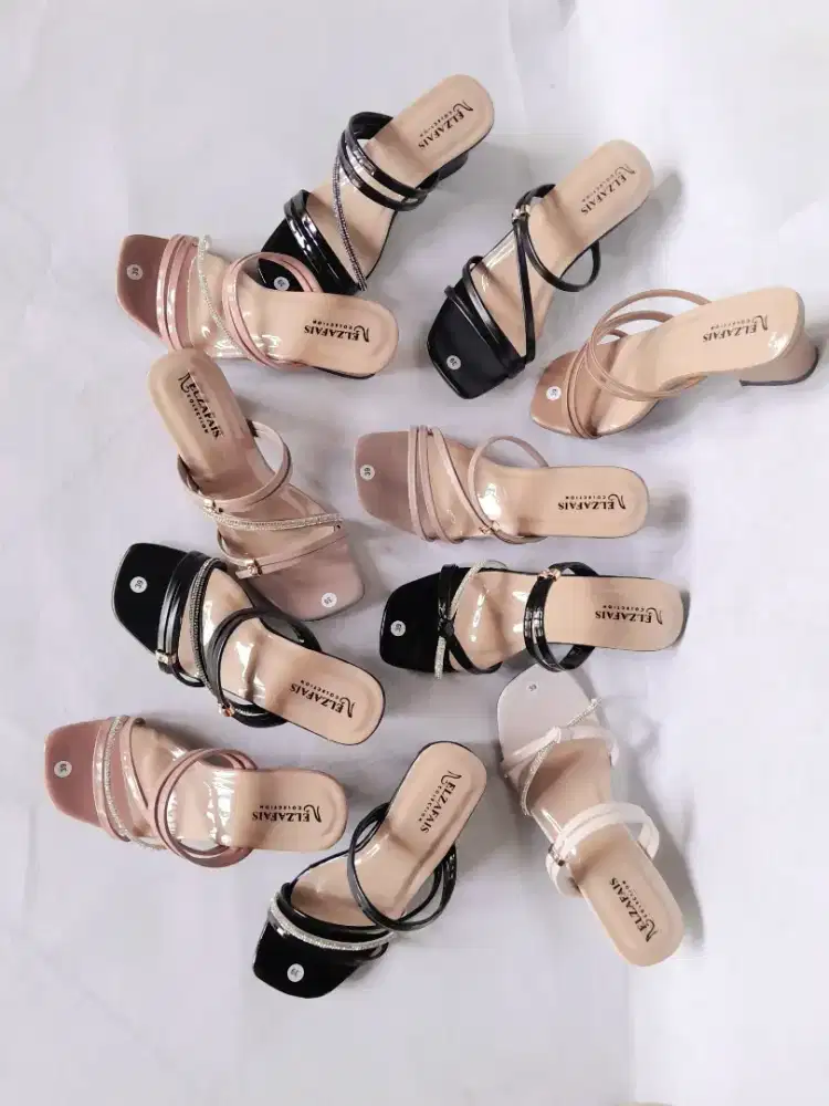 Handmade Grosir Sandal Tali Kekinian Hak 5cm