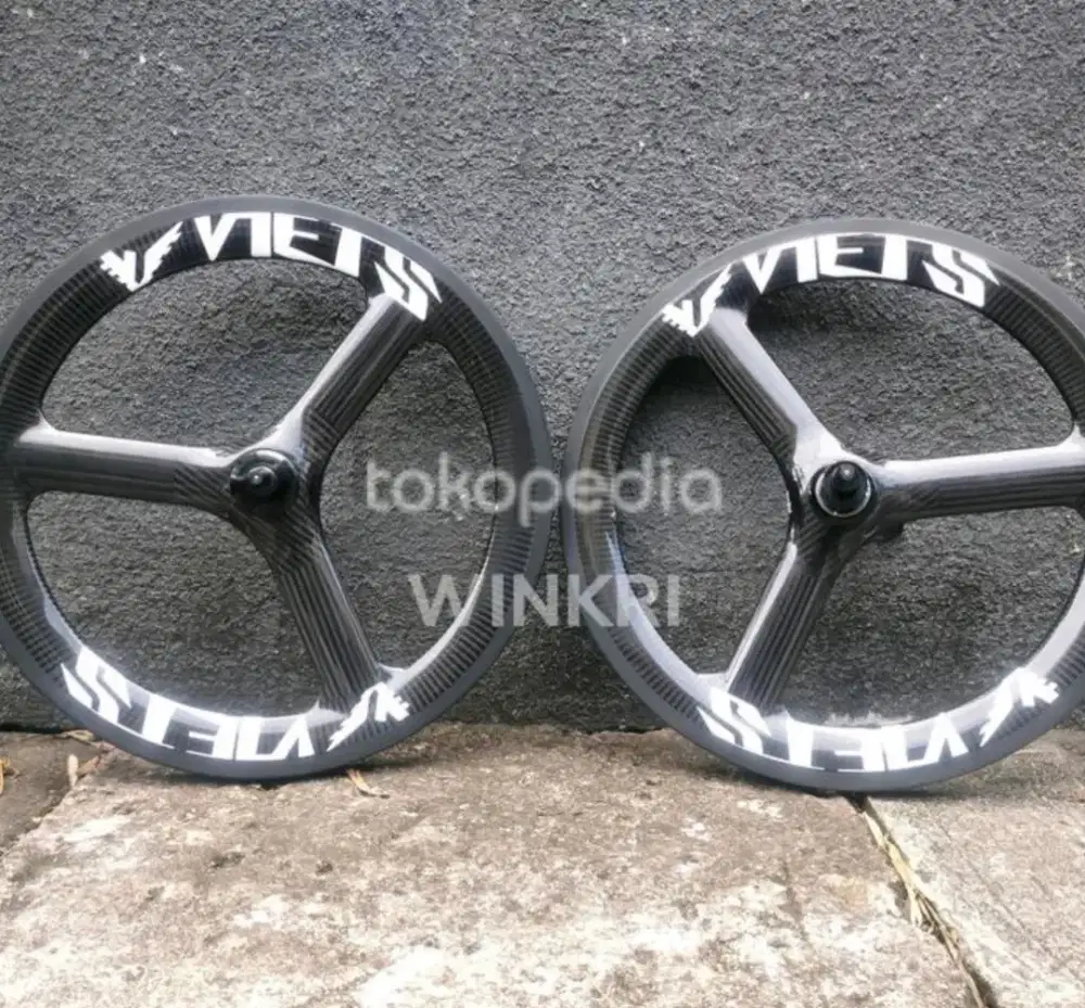 Wheelset VIETS 3 spoke Carbon 20 451 Velg 22 inch VBRAKE seli minivelo