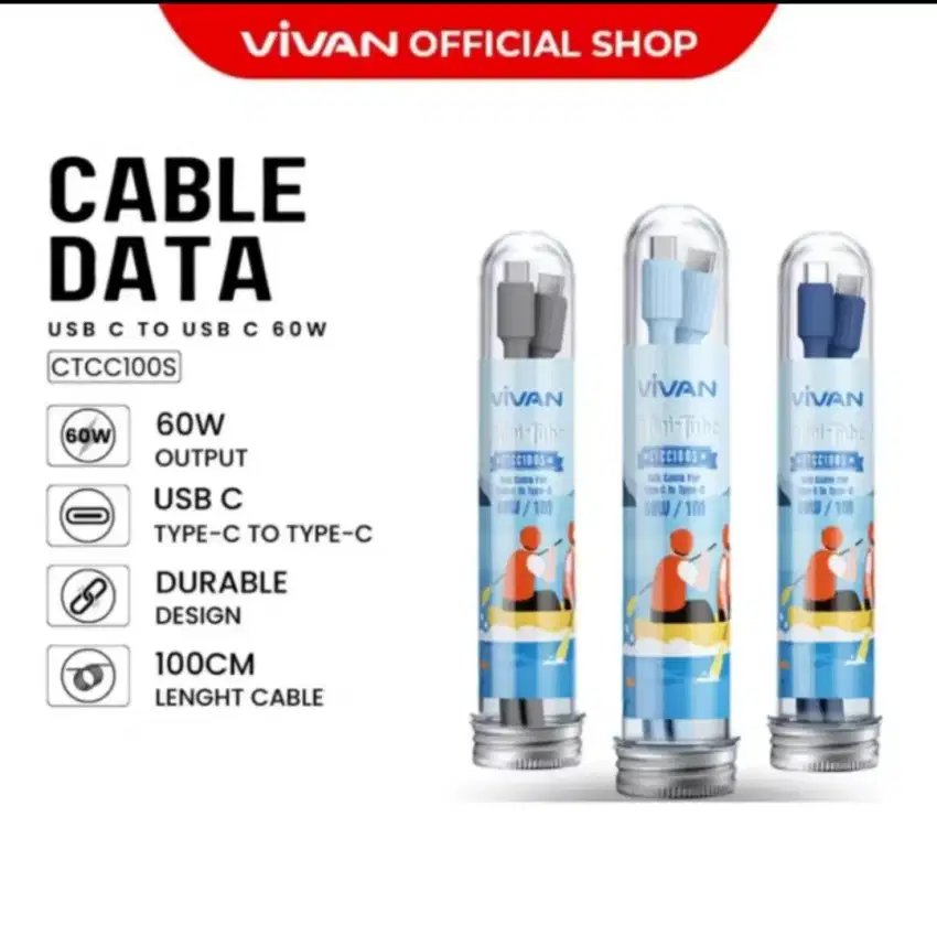 kabel data charger usb type c to c 60w
