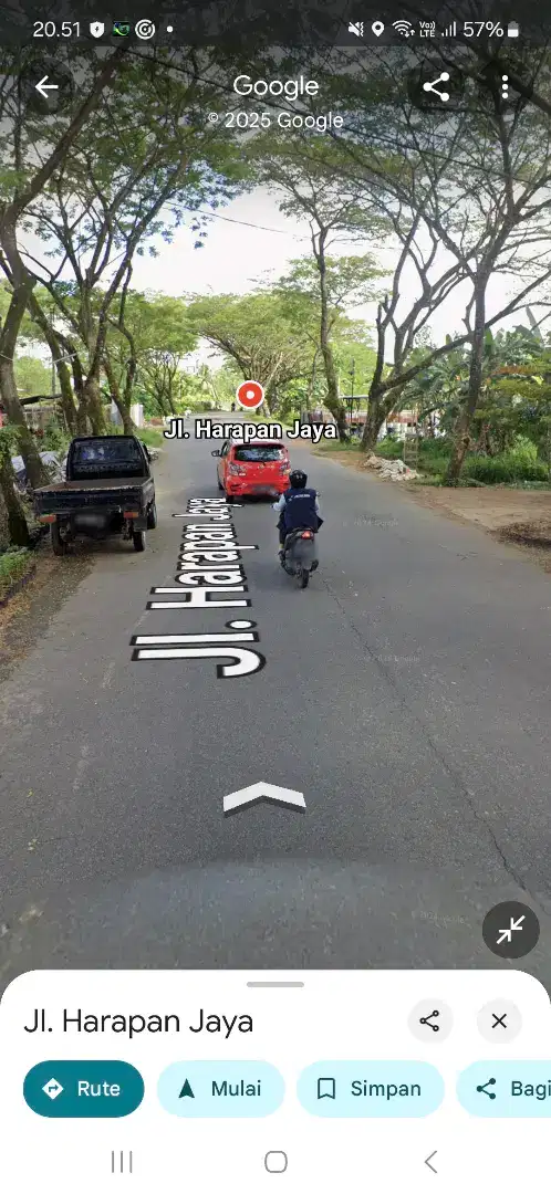 Tanah tepi jalan harapan jaya kotabaru ukuran 25 x 58
