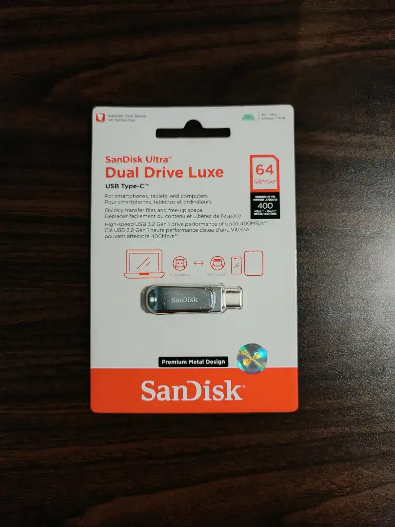 FLASHDISK SANDISK ULTRA DUAL DRIGE TYPE C + USB 3.0 NEW 64GB
