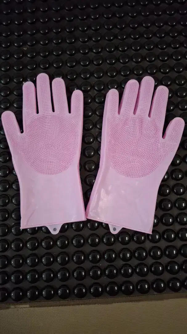 Sarung Tangan Cuci Piring Sarung Tangan Karet Serbaguna Pink