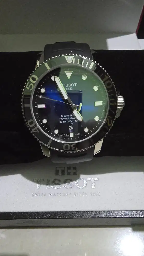 Tissot Seastar T1000 Powermatic 80 Blue Dial Black Rubber Strap