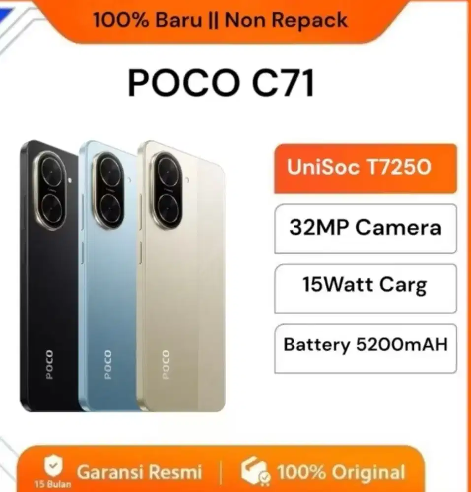 Poco c71 4gb 128gb resmi baru gress dijamin baru