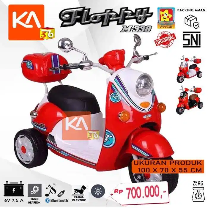 Mainan Motor Aki Anak Scoopy Skuter PMB 338 M338 PMB Amore