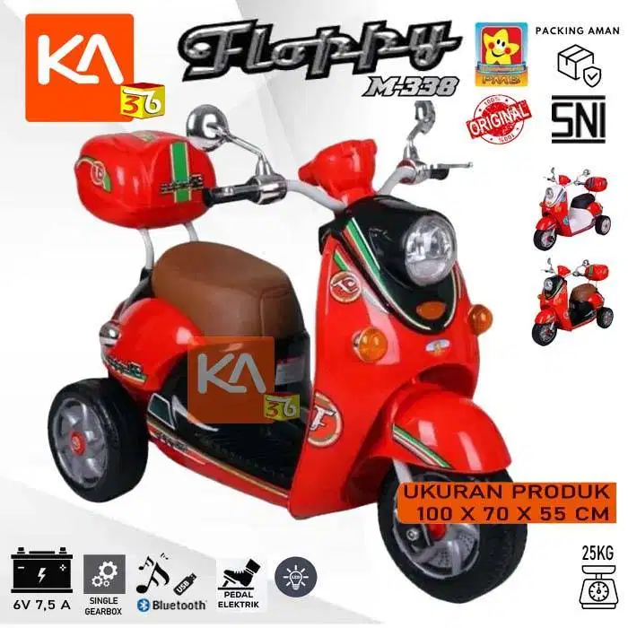 Mainan Motor Aki Anak Scoopy Skuter PMB 338 M338 PMB Amore