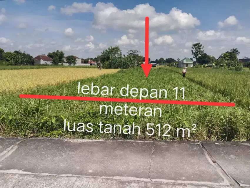 Tanah MILIK SENDIRI, mangku jalan, lebar depan 11 m