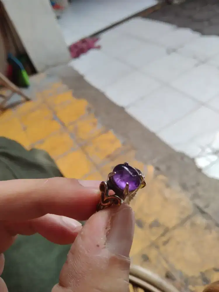 Cincin batu amethys/kecubung ungu