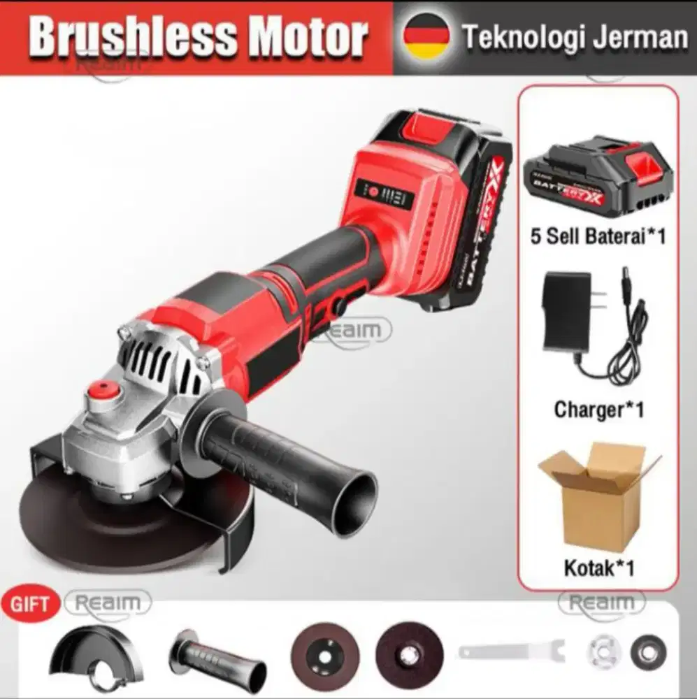 Gerinda Reaim tanpa kabel (batre)