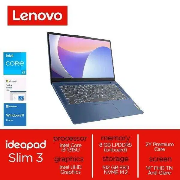 Lenovo IdeaPad Slim 3i 14IRU8 Core i3-1315U 8GB 512GB W11 OHS24