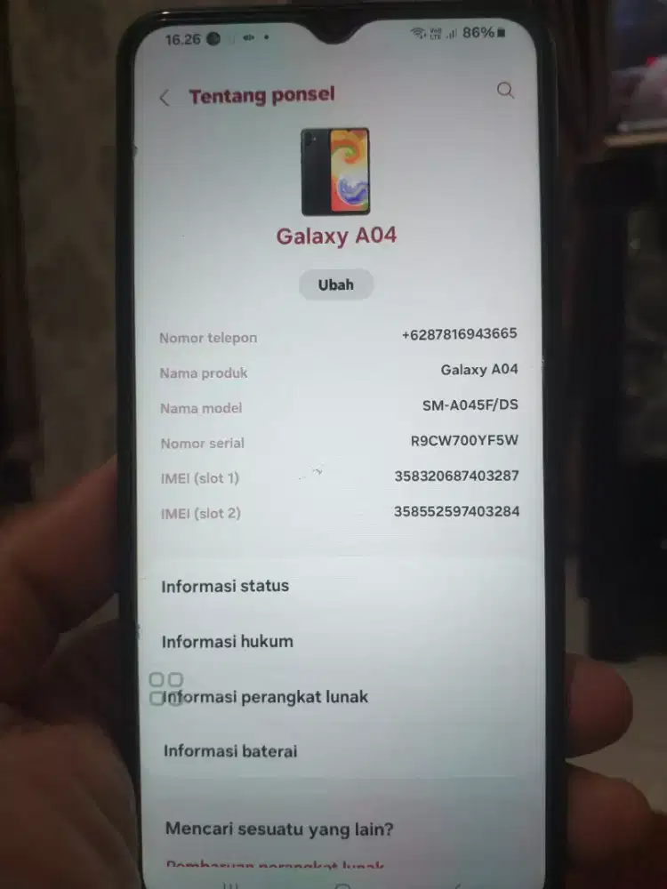 HP Samsung A04 Istimewa