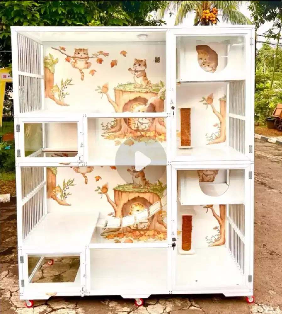 Kandang kucing alumunium premium