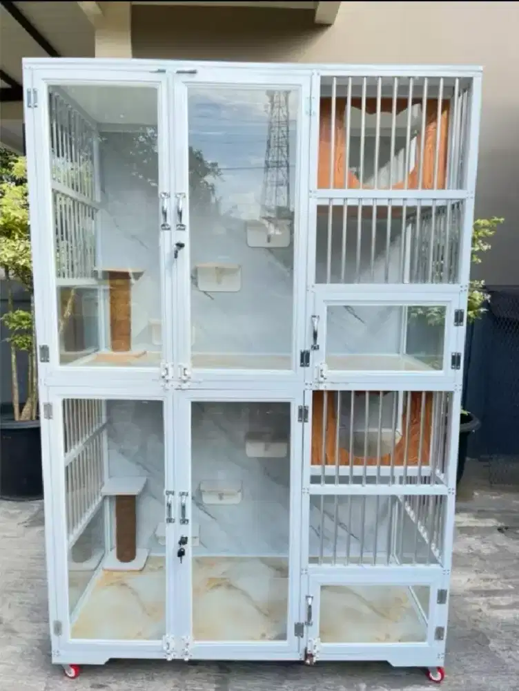 Kandang kucing alumunium premium