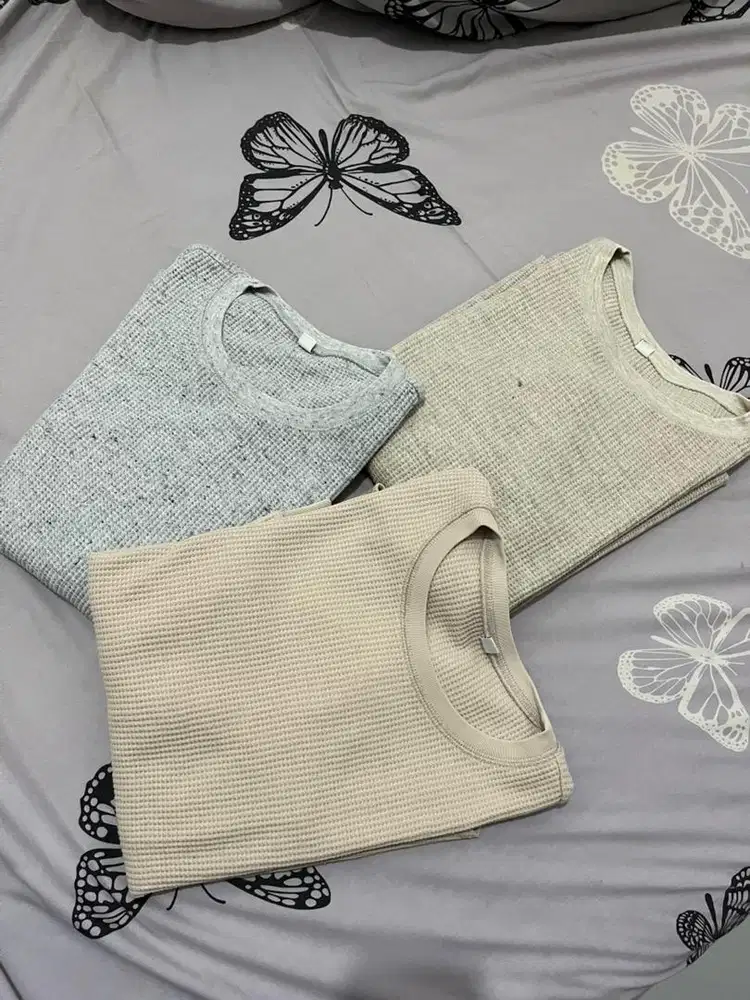 Tshirt waffle lengan panjang