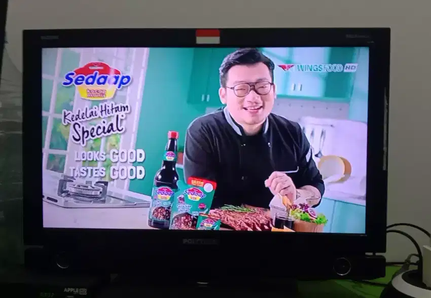 Jual cepat murah meriah tv Polytron 24' paket lengkap