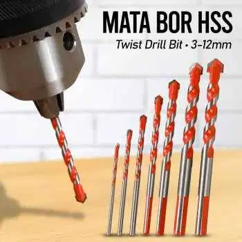 Mata Bor HSS Twist Drill Bit 3-12mm 7 PCS