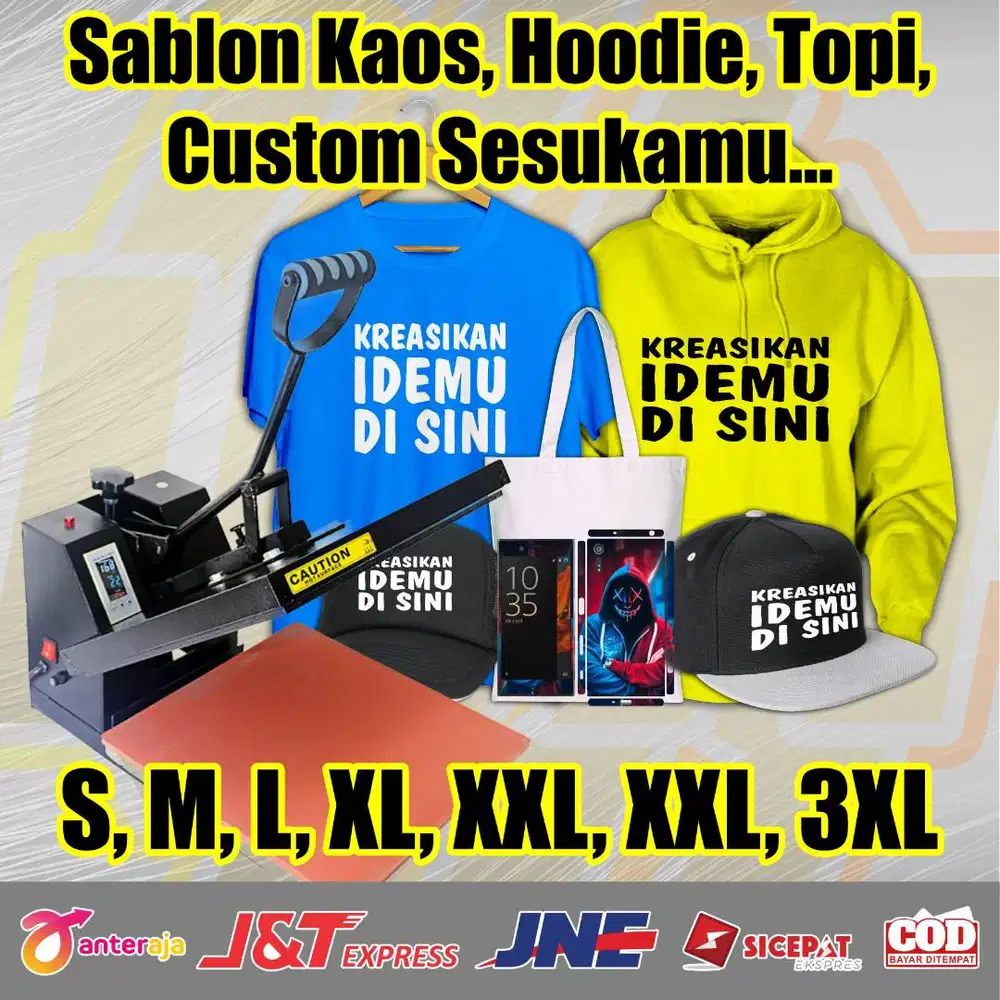 KAOS || SWEATER || SABLON KAOS TOPI || PERCETAKAN