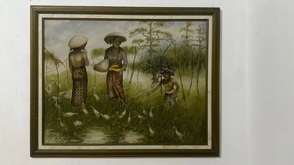 Lukisan Bali Tema Pertanian Tempo Dulu