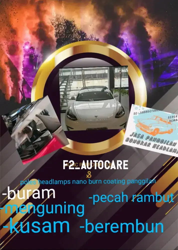 Nano burn coating poles headlamps