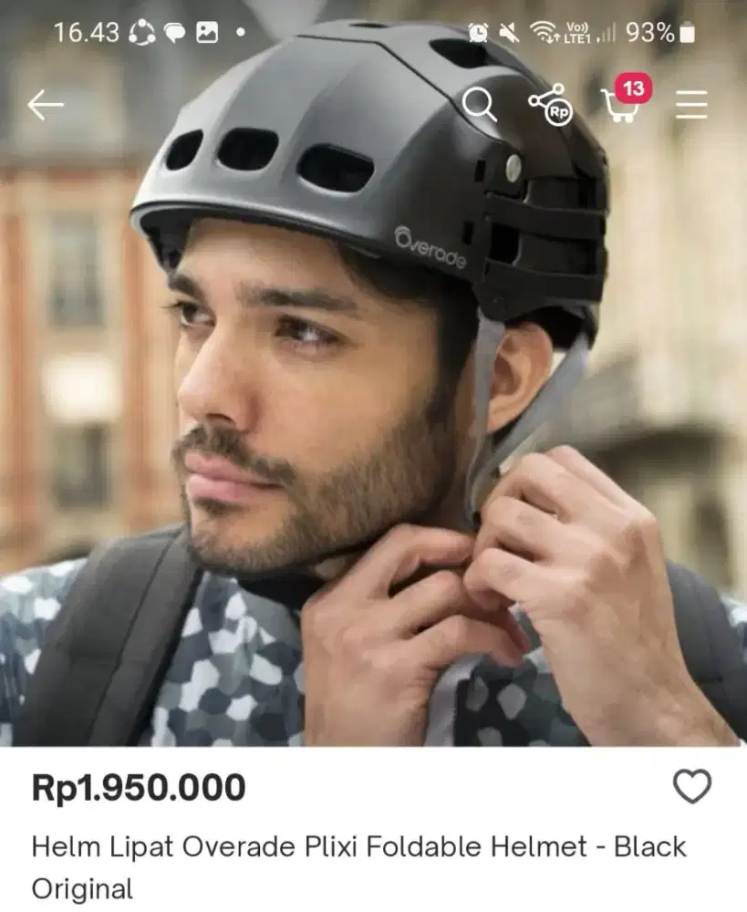 Helm Lipat Overade Pliki fordable Helmet-White Orginal dan Front Bag