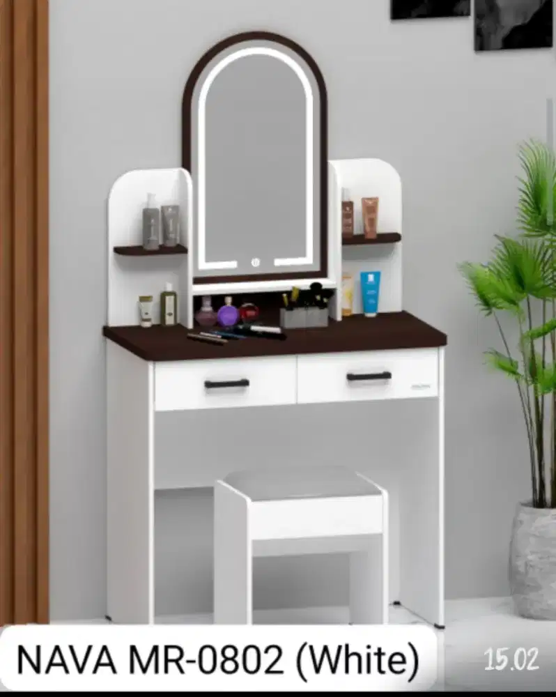 meja rias minimalis led