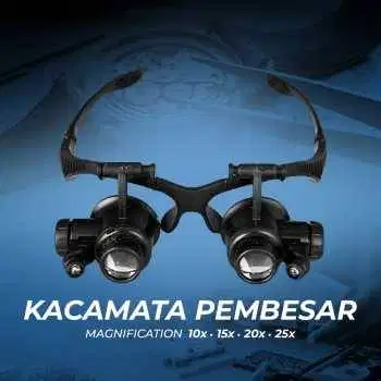 Kacamata Pembesar 25x Magnifier dengan 2 LED