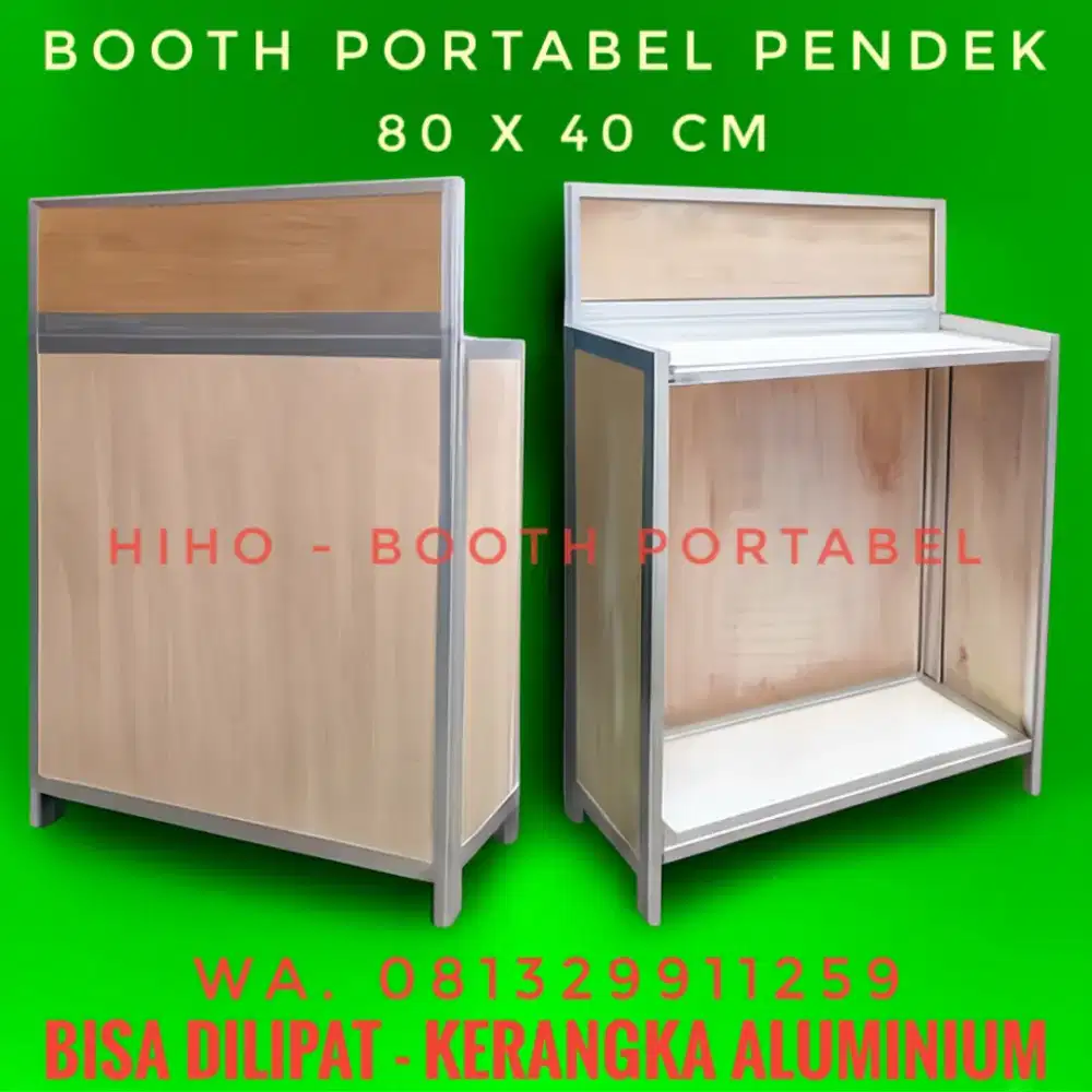 Gerobak Lipat Booth Portabel Pendek Aluminium