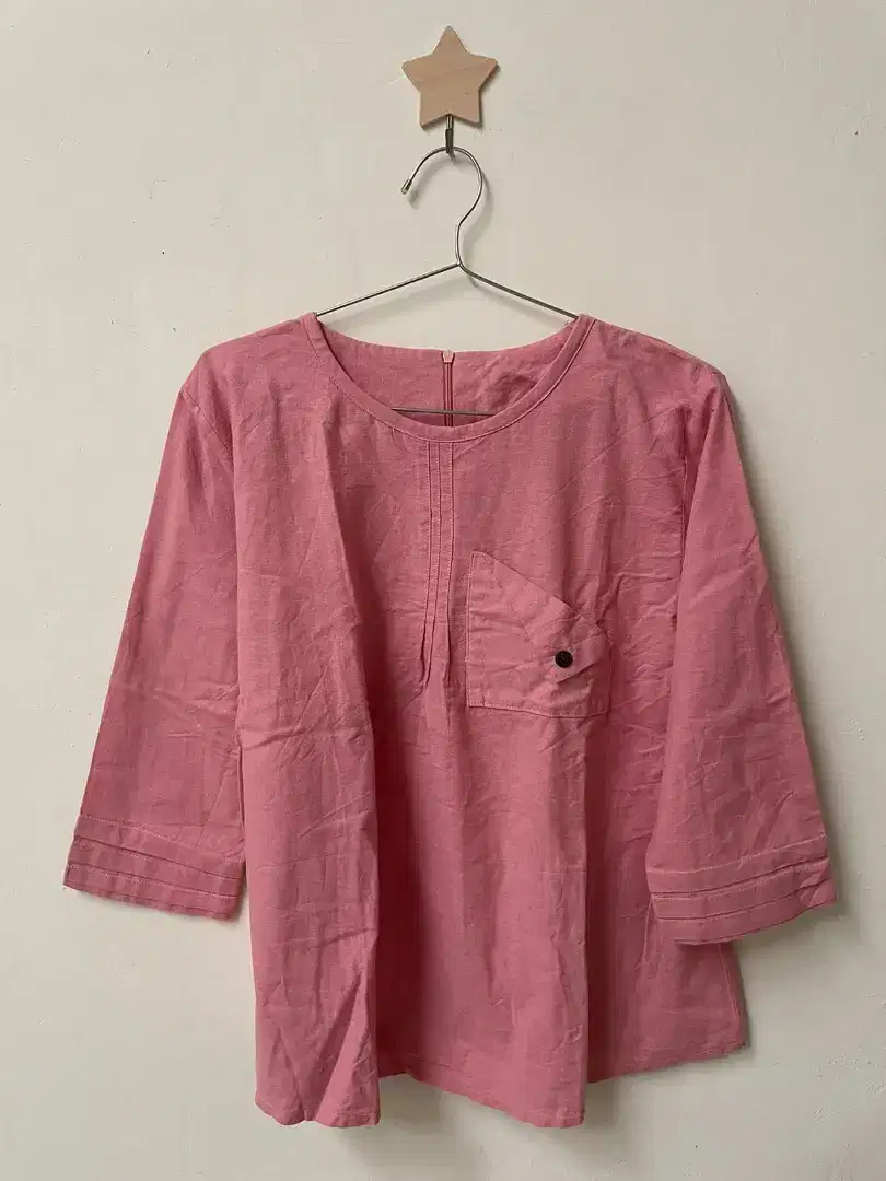 Pink Long Top // Baju Atasan Panjang