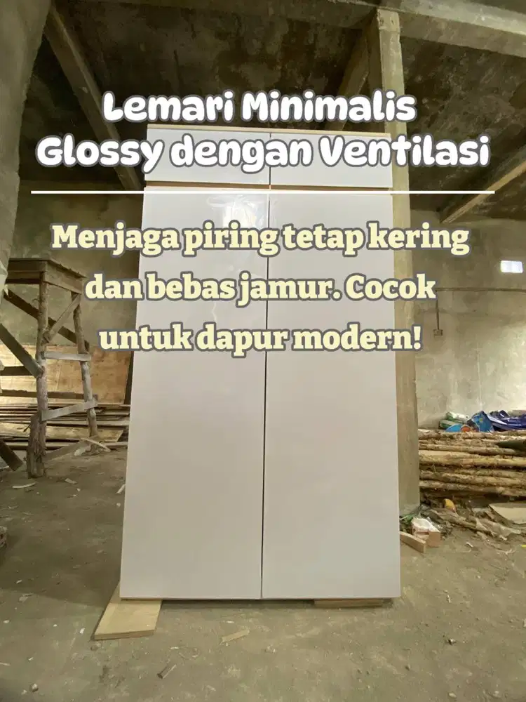 RAK PIRING MULTIFUNGSI/LEMARI RAK PIRING GLOSSY DAN ANTI JAMUR