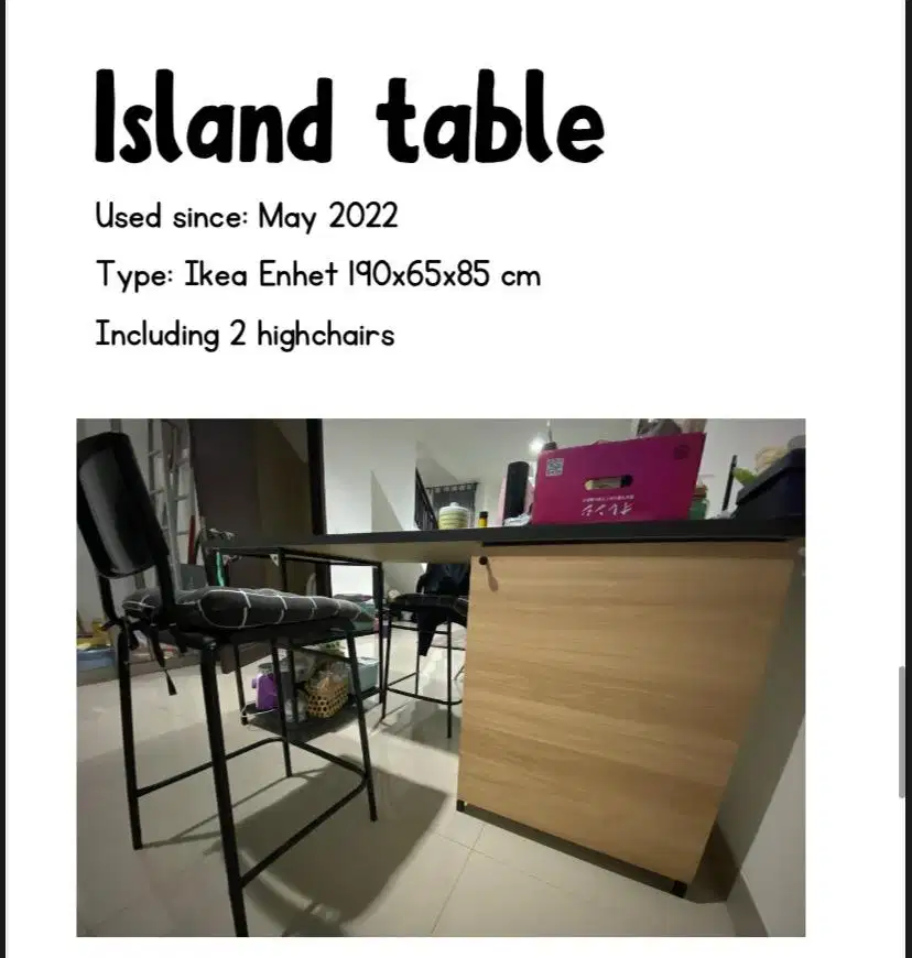 Meja makan (island table) Ikea Enhet