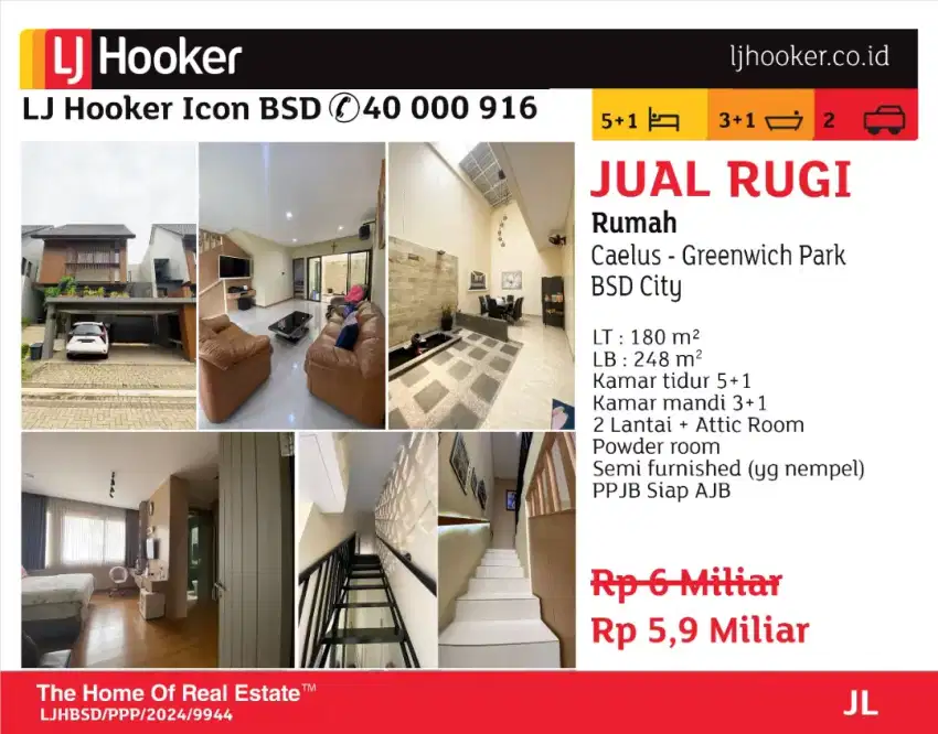 jual rugi caelus greenwich park bsd city