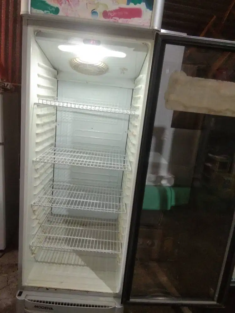 showcase freezer ac kulkas ex cafe resto  4 rak modena 410 liter bekas