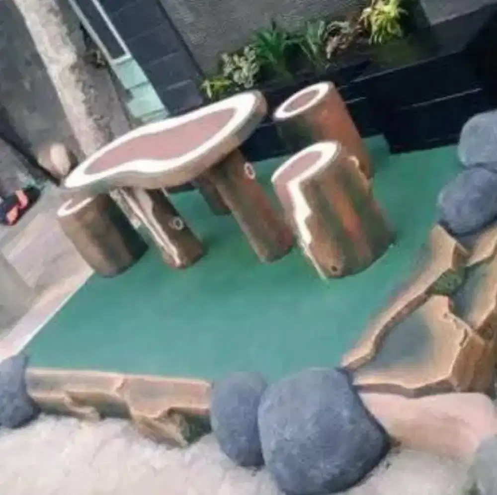 Meja duduk taman 1 set:::3dudukan 1 meja