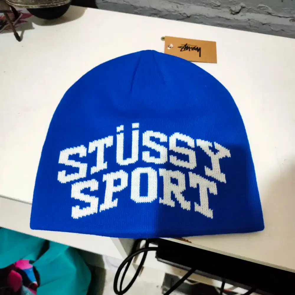 Stussy sport jacquard skullcap blue