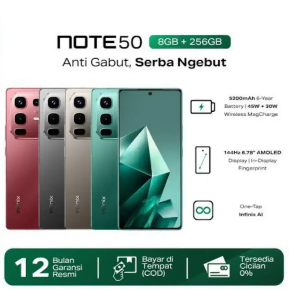 Infinix Note 50 8/256 gb New Garansi Resmi