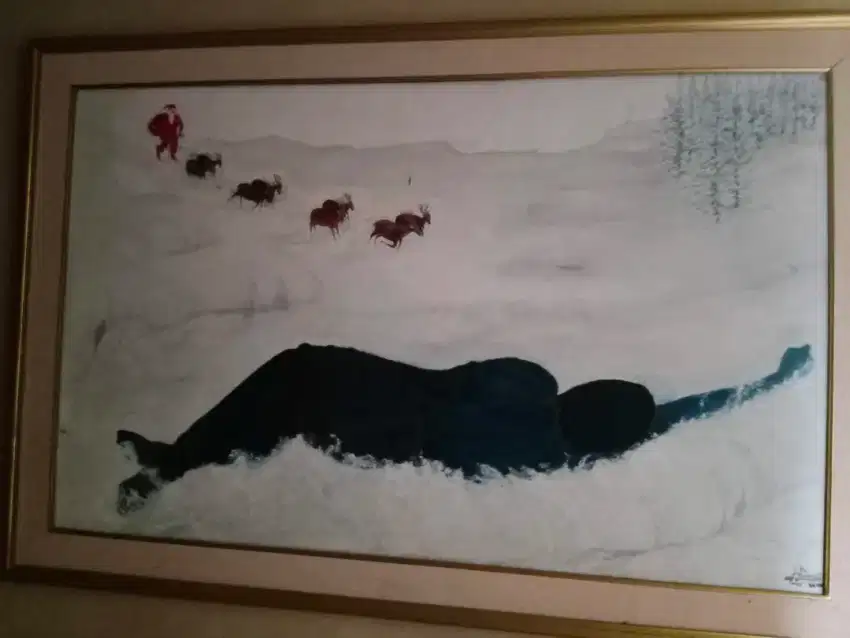 Lukisan Kanvas Obyek Tidur disalju