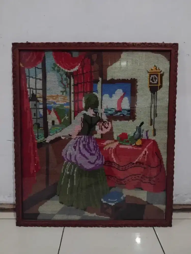 Pajangan dinding Strimin sulam