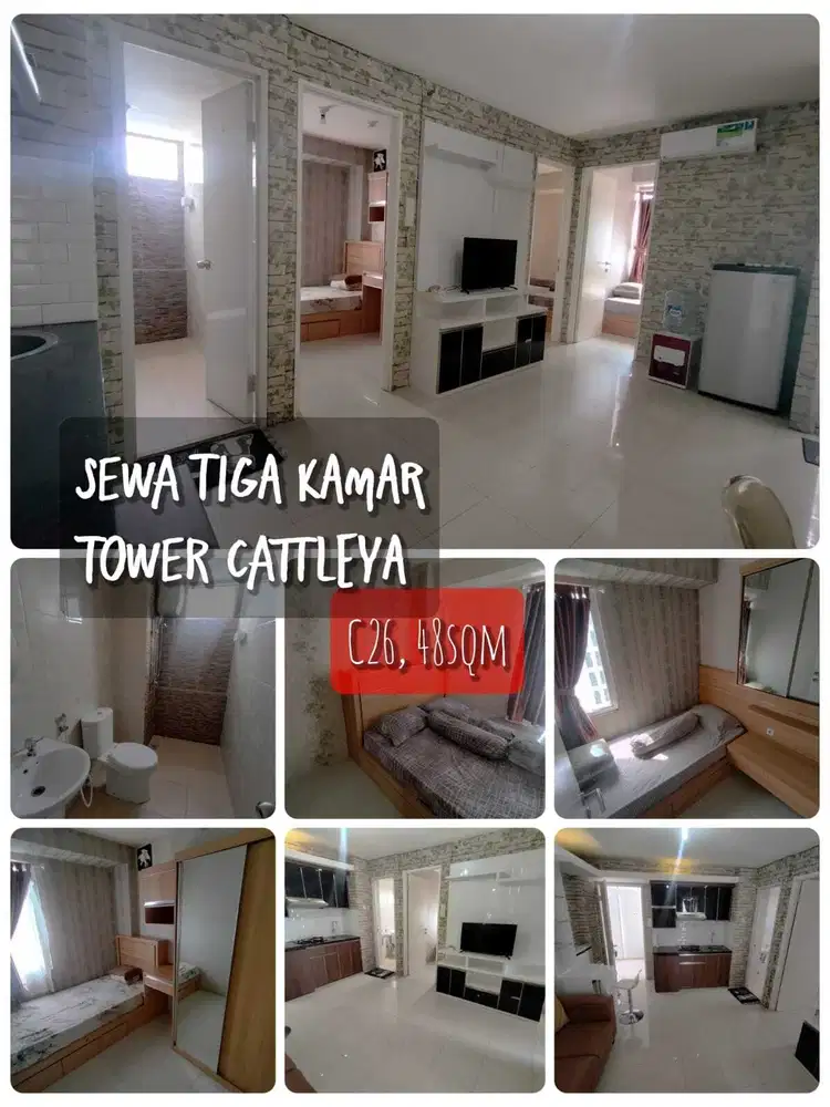 Sewa 3BR furnished water heater atas mall tower C Bassura City