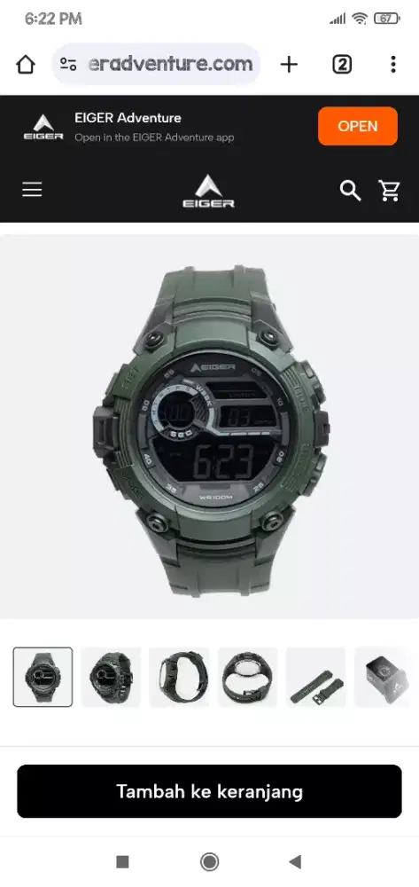 Jam tangan ori eiger creston green